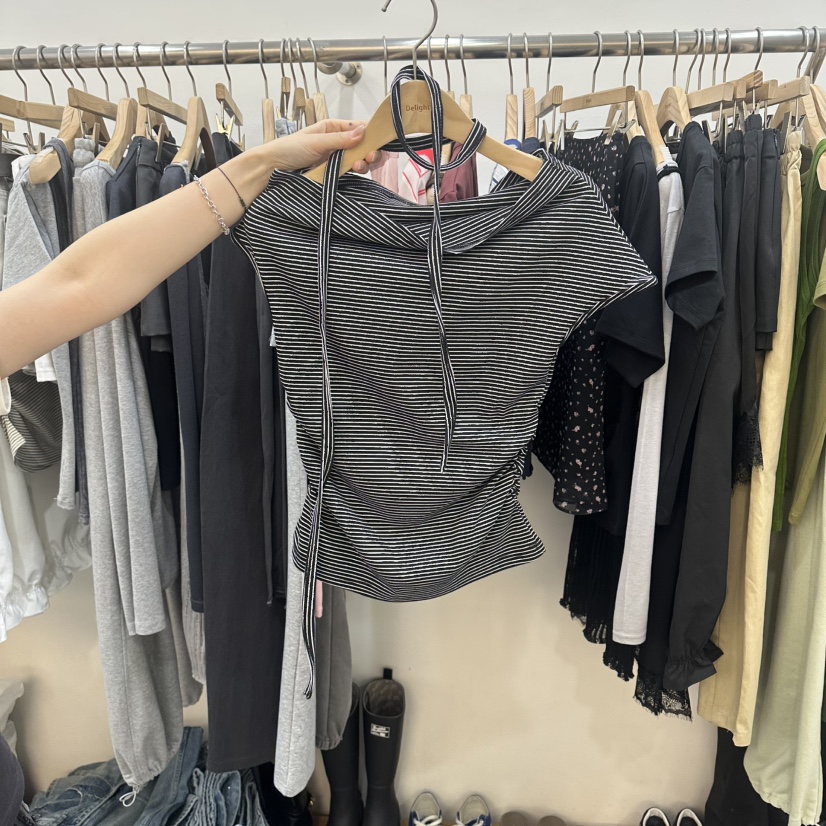 DELIGHT-L韓國直郵實拍女士新品職業推薦26春夏T恤含脖帶DELIGHT-LT恤圖色2