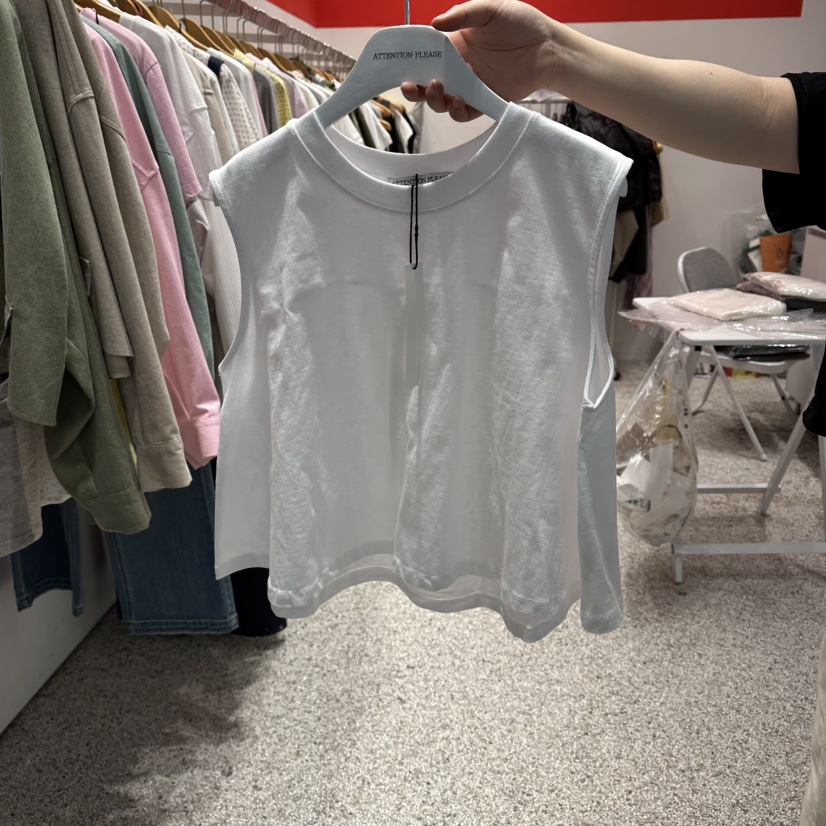 ATPZ韓國東大門代購女裝新款休閑職業熱賣26春夏馬甲喇叭形ATTENTION PLEAES馬甲圖色1