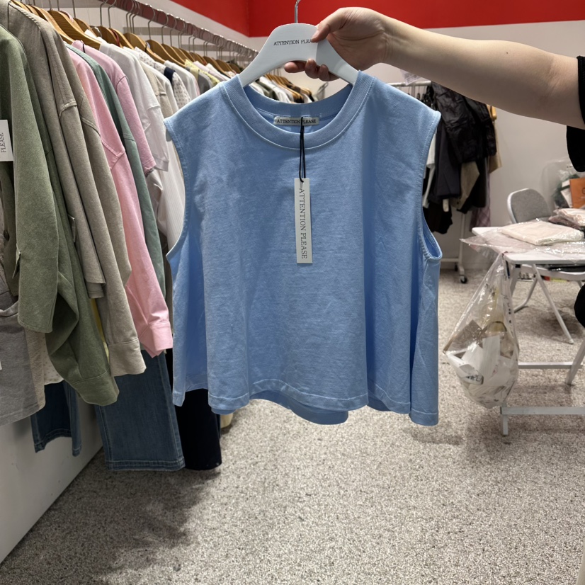 ATPZ韓國東大門代購女裝新款休閑職業熱賣26春夏馬甲喇叭形ATTENTION PLEAES馬甲圖色2