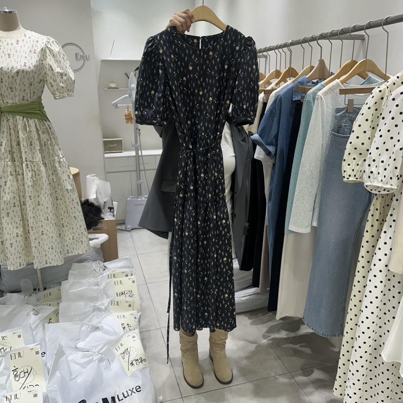 EN.U韓國代購女裝新品休閑26春夏熱賣時尚人氣連衣裙花朵EN.U連衣裙圖色2