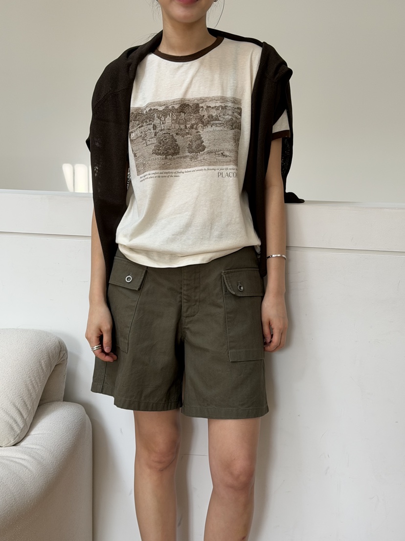 REGULARLY/PLACOR韓國東大門直郵女士新品人氣短褲人字紋REGULARLY/PLACOR短褲