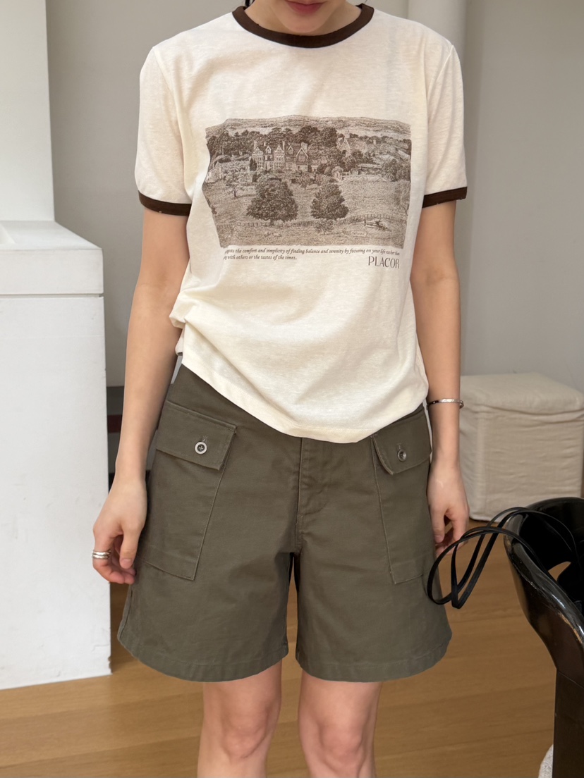 REGULARLY/PLACOR韓國東大門直郵女士新品人氣短褲人字紋REGULARLY/PLACOR短褲