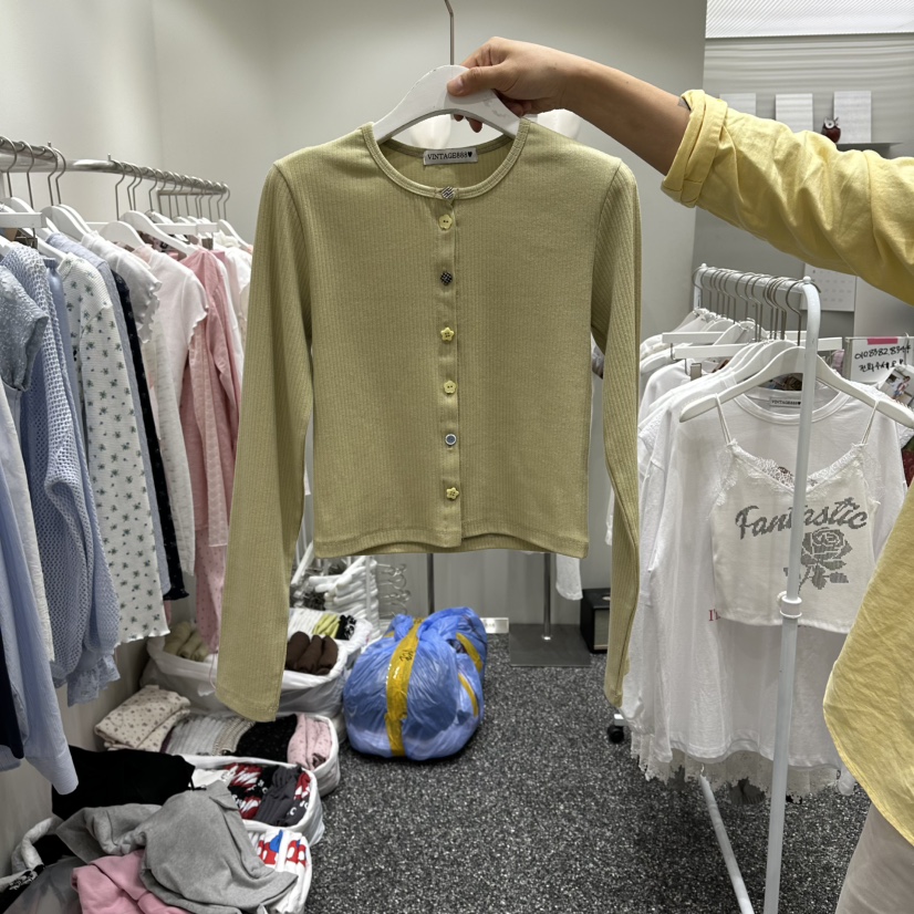 VINTAGE 888韓國東大門直郵女士新款熱賣針織衫開衫紐扣VINTAGE888/TRIPLE EIGHT針織衫圖色1