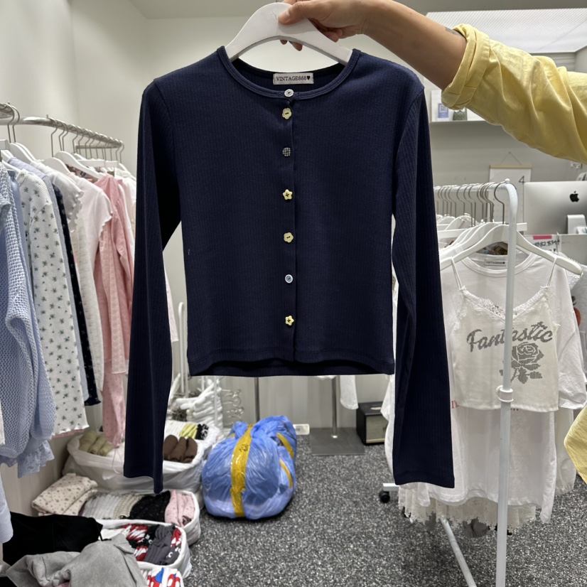 VINTAGE 888韓國東大門直郵女士新款熱賣針織衫開衫紐扣VINTAGE888/TRIPLE EIGHT針織衫圖色2
