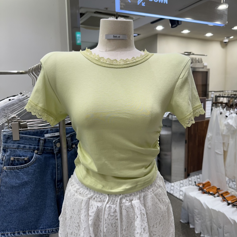 BAIE.38韓國東大門直郵女裝新品人氣熱賣26春夏時尚T恤蕾絲BAIE.38T恤圖色2