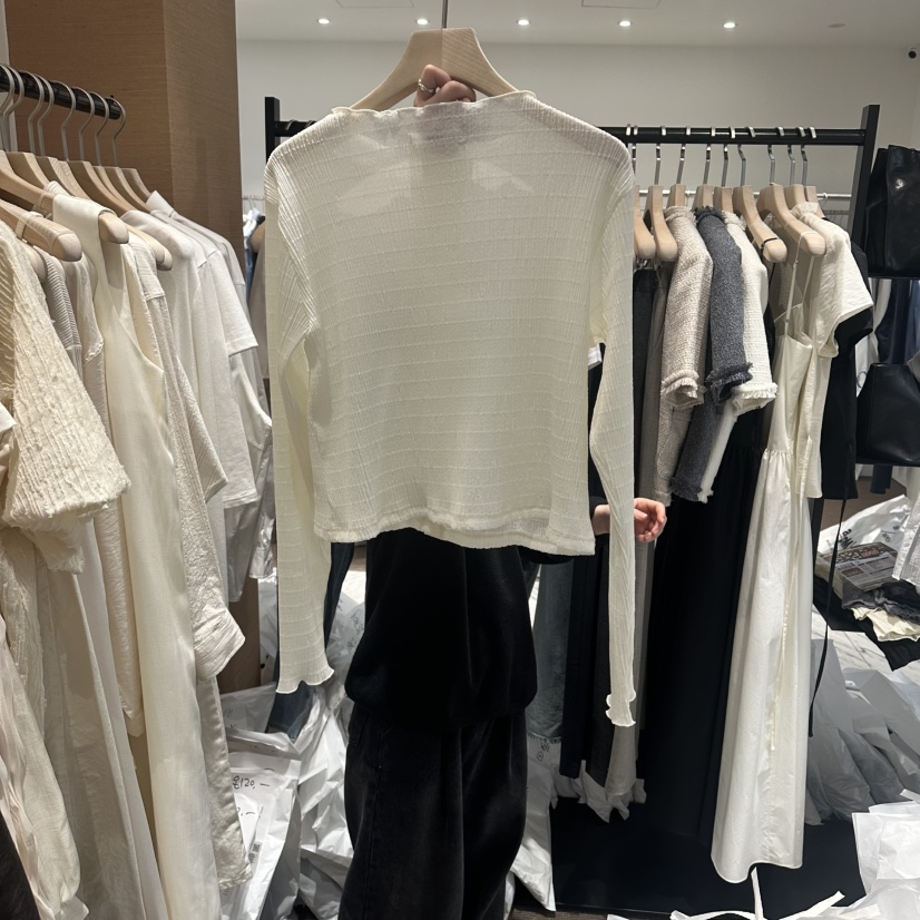 LE BUTTER韓國代購女士新品職業推薦襯衫蕾絲衫百褶開衫LE BUTTER襯衫/蕾絲衫