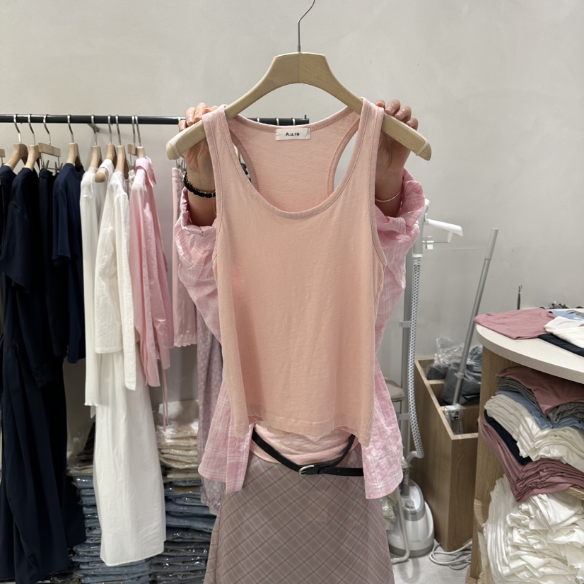 AURA韓國直郵女裝新品休閑推薦人氣熱賣職業時尚吊帶背心Au ra吊帶/背心圖色1