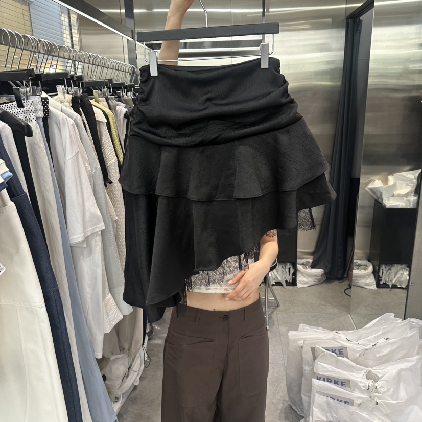 KIRKE韓國東大門直郵女士新款26春夏人氣半身裙中短裙不對稱KIRKE半身裙/中短裙