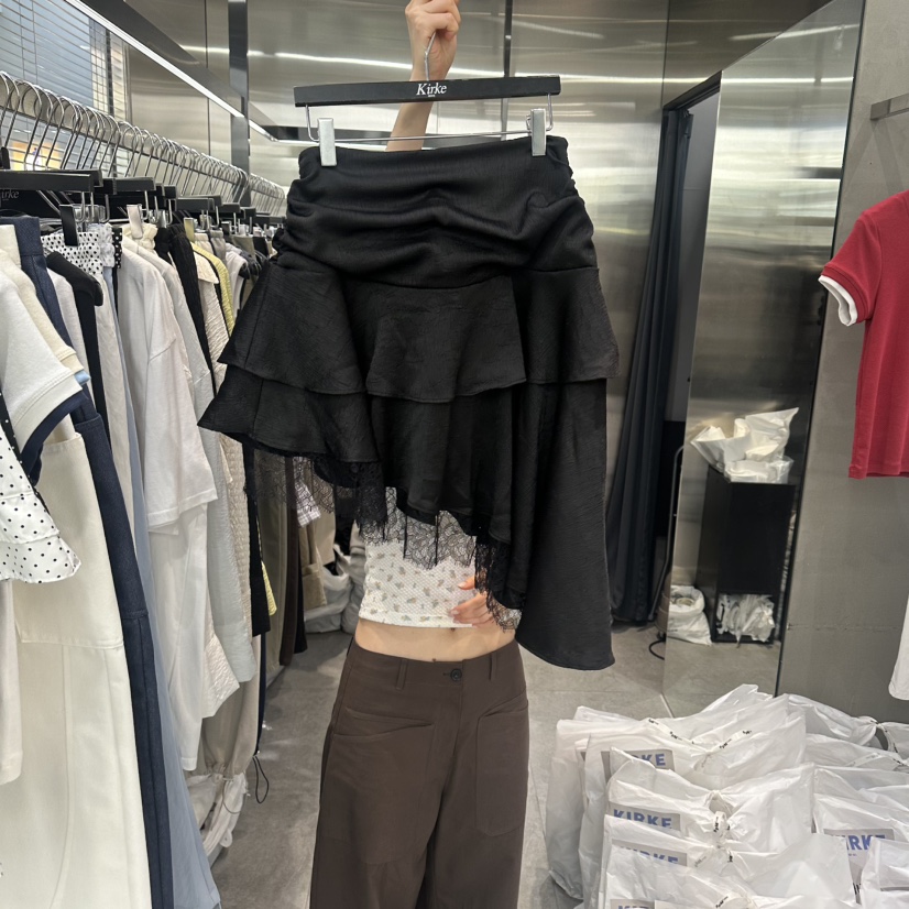 KIRKE韓國東大門直郵女士新款26春夏人氣半身裙中短裙不對稱KIRKE半身裙/中短裙圖色1