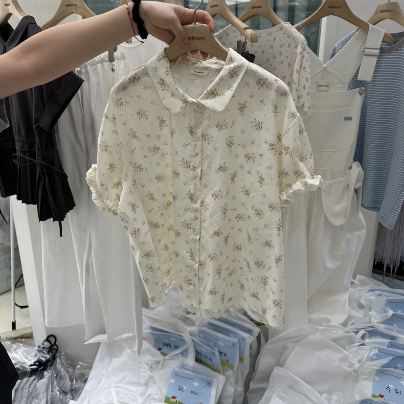 OURMOMENT韓國直郵實拍女裝新款職業推薦休閑26春夏襯衫蕾絲衫OURMOMENT襯衫/蕾絲衫圖色2