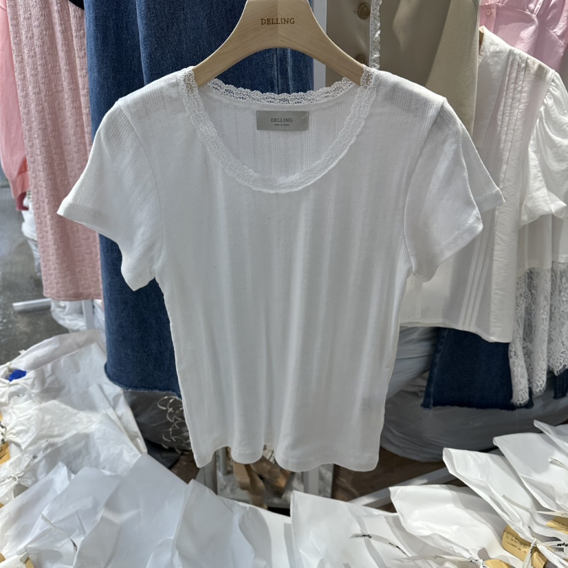 DELLING韓國代購女裝新品職業人氣休閑推薦26春夏時尚T恤U領DELLINGT恤圖色2
