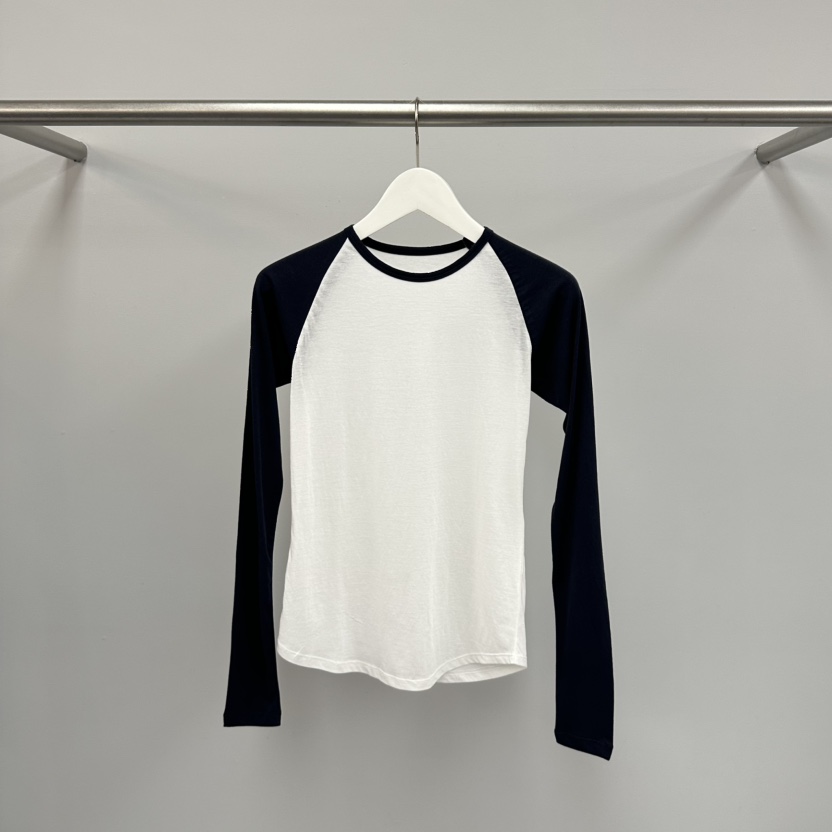 WATER/RIVER韓國直郵實拍女士新品推薦熱賣人氣長袖T恤撞色WATER/RIVER長袖T恤圖色3深藍色