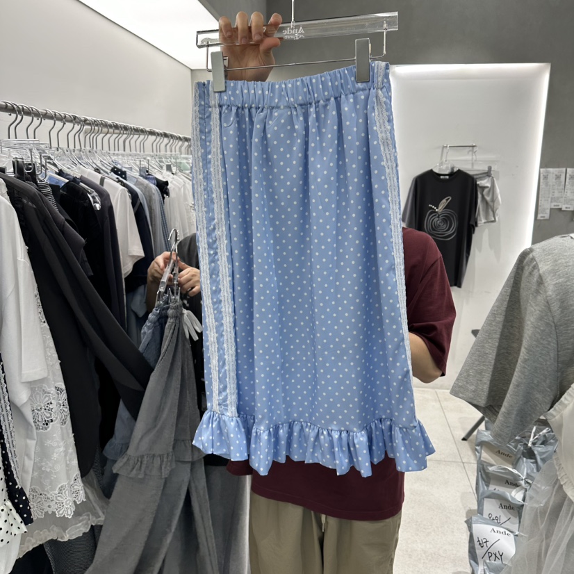 ANDE韓國直郵女士新品26春夏推薦人氣職業長裙圓點裙柔軟Ande長裙