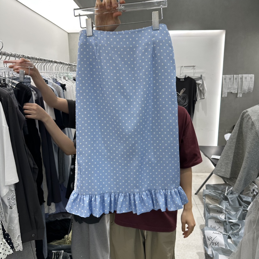 ANDE韓國直郵女士新品26春夏推薦人氣職業長裙圓點裙柔軟Ande長裙圖色1
