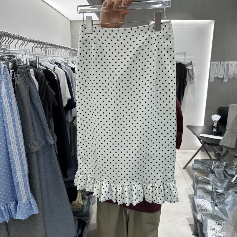 ANDE韓國直郵女士新品26春夏推薦人氣職業長裙圓點裙柔軟Ande長裙圖色2