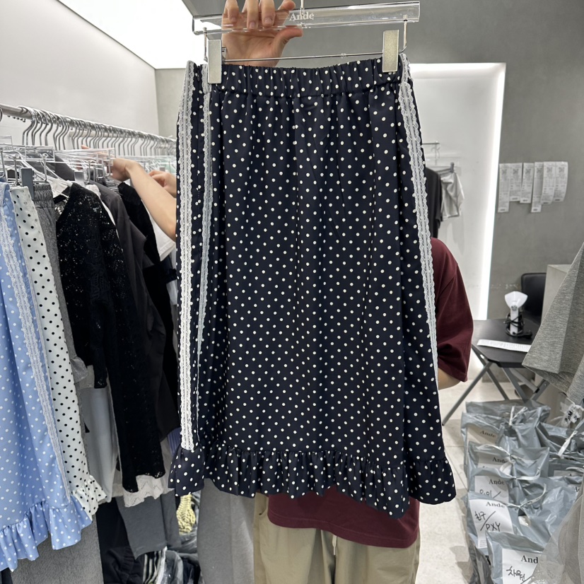 ANDE韓國直郵女士新品26春夏推薦人氣職業長裙圓點裙柔軟Ande長裙圖色3