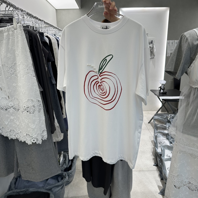 ANDE韓國東大門代購女裝新款時尚職業休閑26春夏推薦人氣T恤AndeT恤圖色1