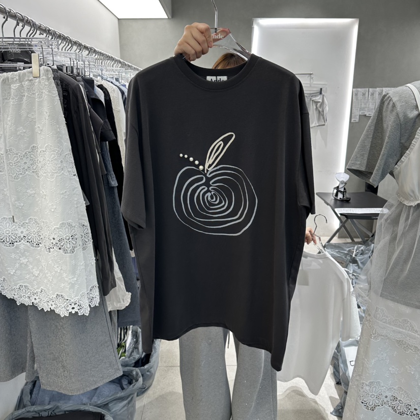 ANDE韓國東大門代購女裝新款時尚職業休閑26春夏推薦人氣T恤AndeT恤圖色2