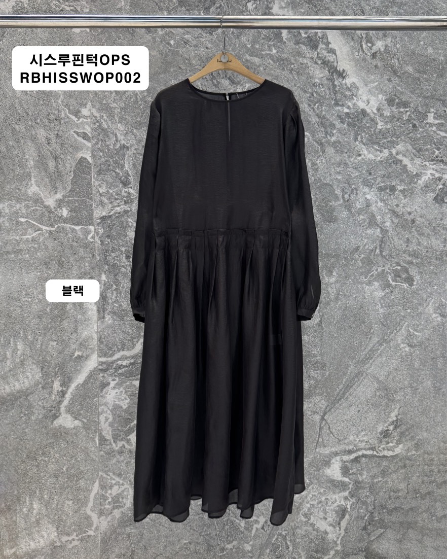 ROOKIE BUD韓國東大門代購女士新款職業時尚連衣裙透視褶裥ROOKIE BUD-L連衣裙圖色1