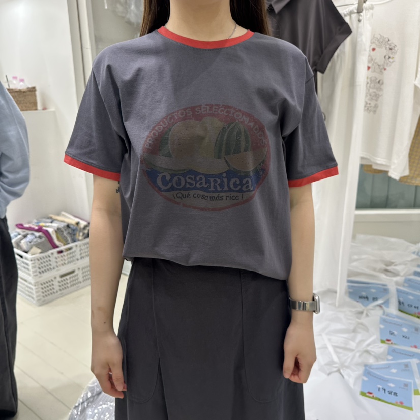 OURMOMENT韓國直郵女裝新品時尚26春夏熱賣人氣休閑推薦T恤OURMOMENTT恤圖色2