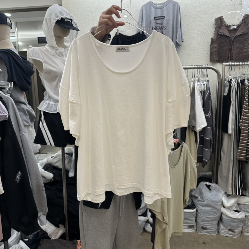 MAGOT韓國代購女裝新款職業時尚熱賣26春夏推薦人氣休閑T恤IIIΛGOT/MAGOTT恤圖色1