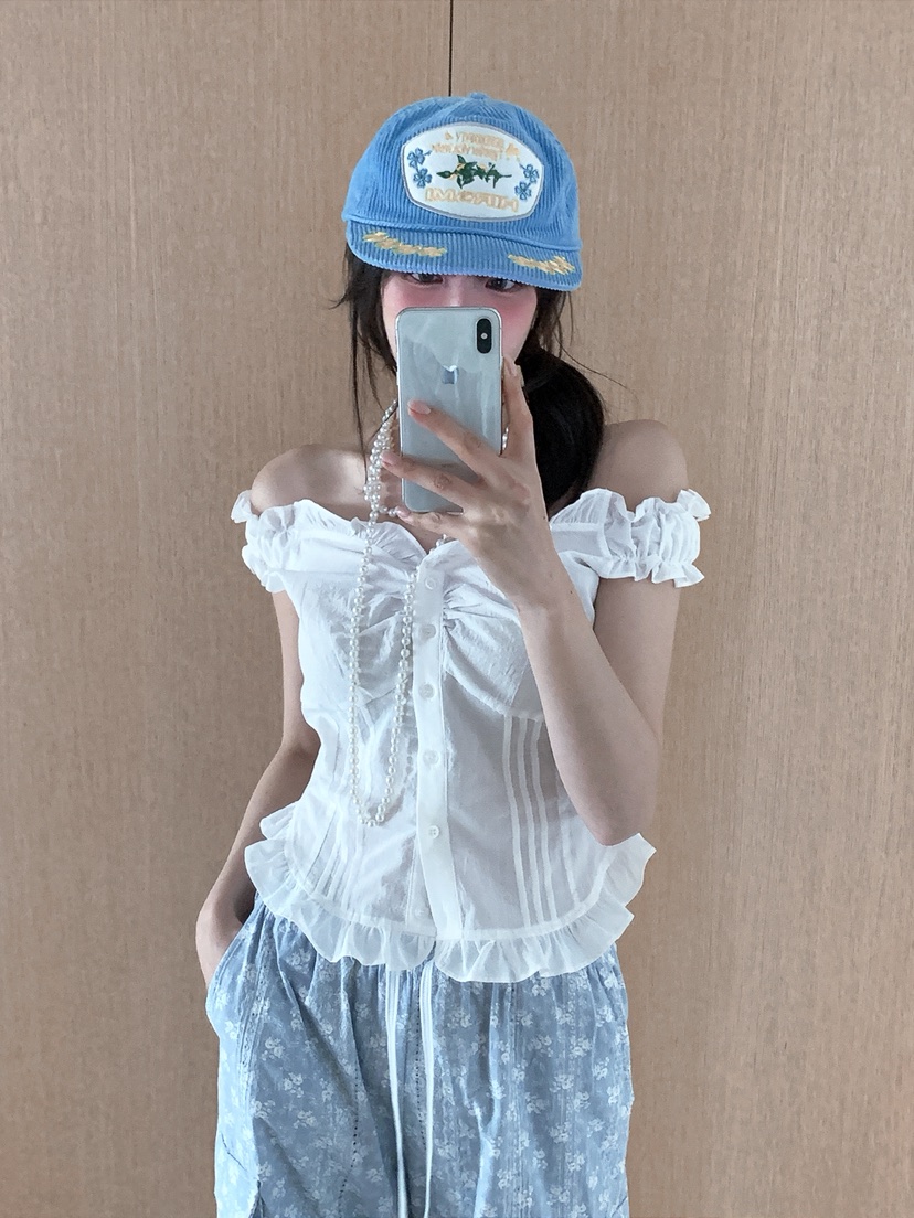 VERANDA韓國直郵實拍女裝新款職業推薦休閑襯衫蕾絲衫棉質VERANDA襯衫/蕾絲衫