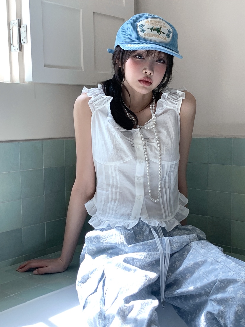 VERANDA韓國直郵實拍女裝新款職業推薦休閑襯衫蕾絲衫棉質VERANDA襯衫/蕾絲衫