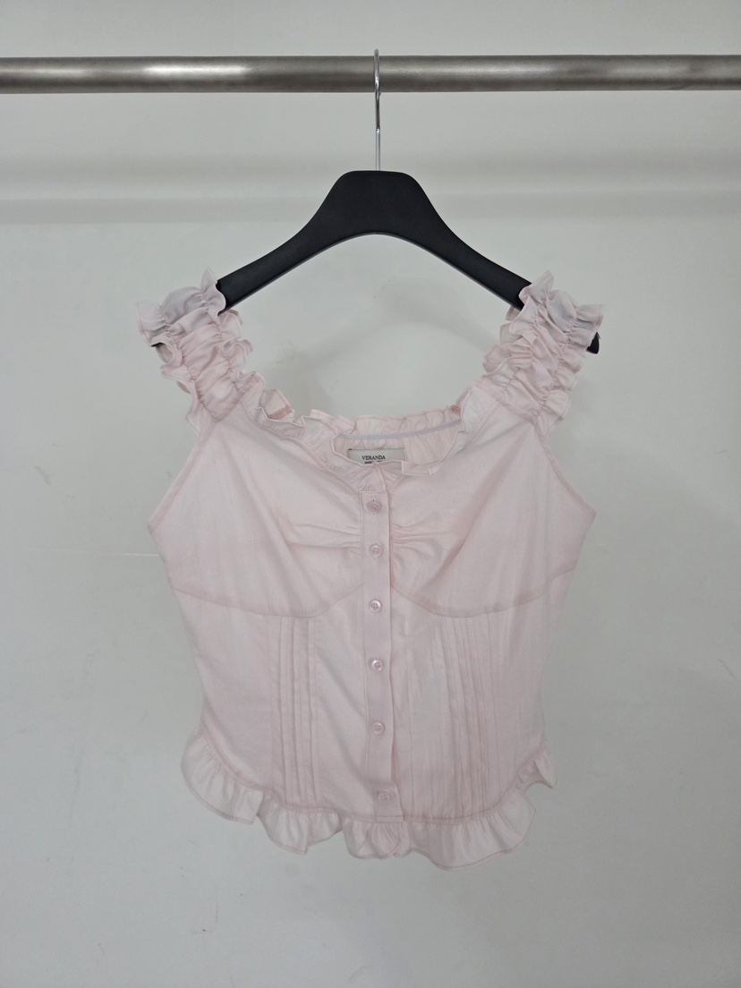 VERANDA韓國直郵實拍女裝新款職業推薦休閑襯衫蕾絲衫棉質VERANDA襯衫/蕾絲衫圖色1