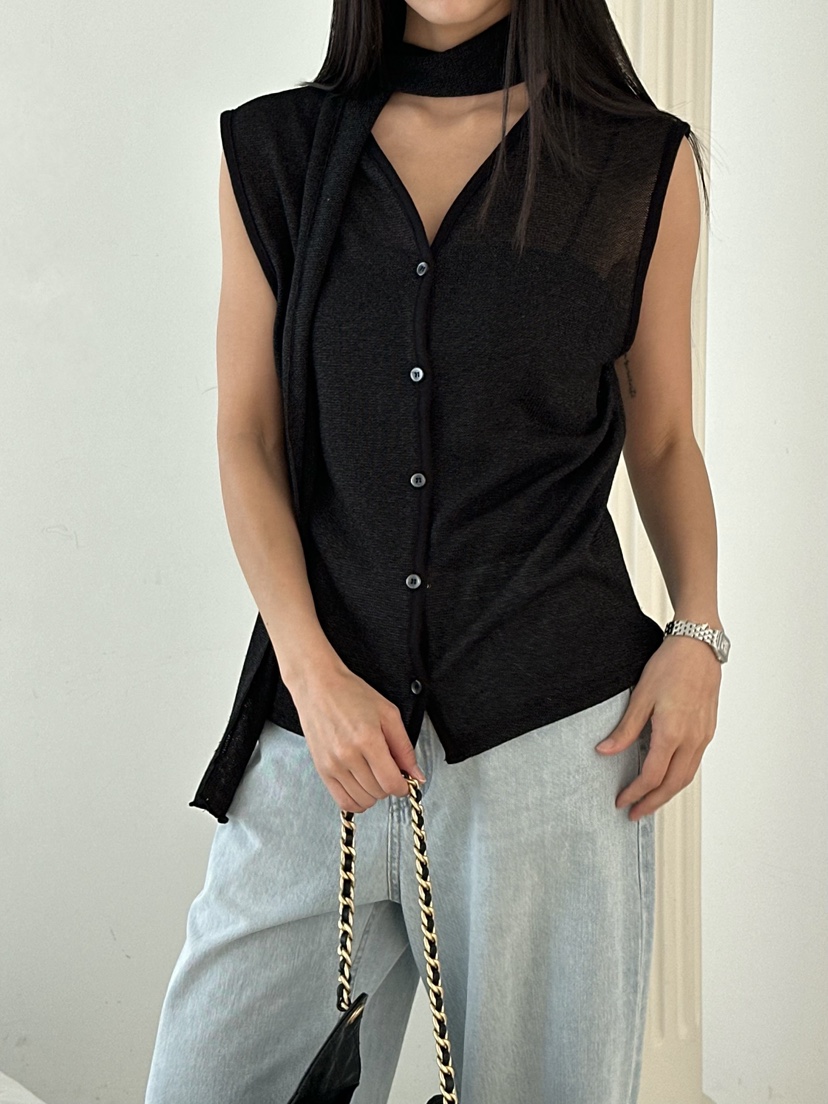 LE VASE韓國直郵女士新品人氣26春夏熱賣職業時尚馬甲圍巾LE VASE馬甲