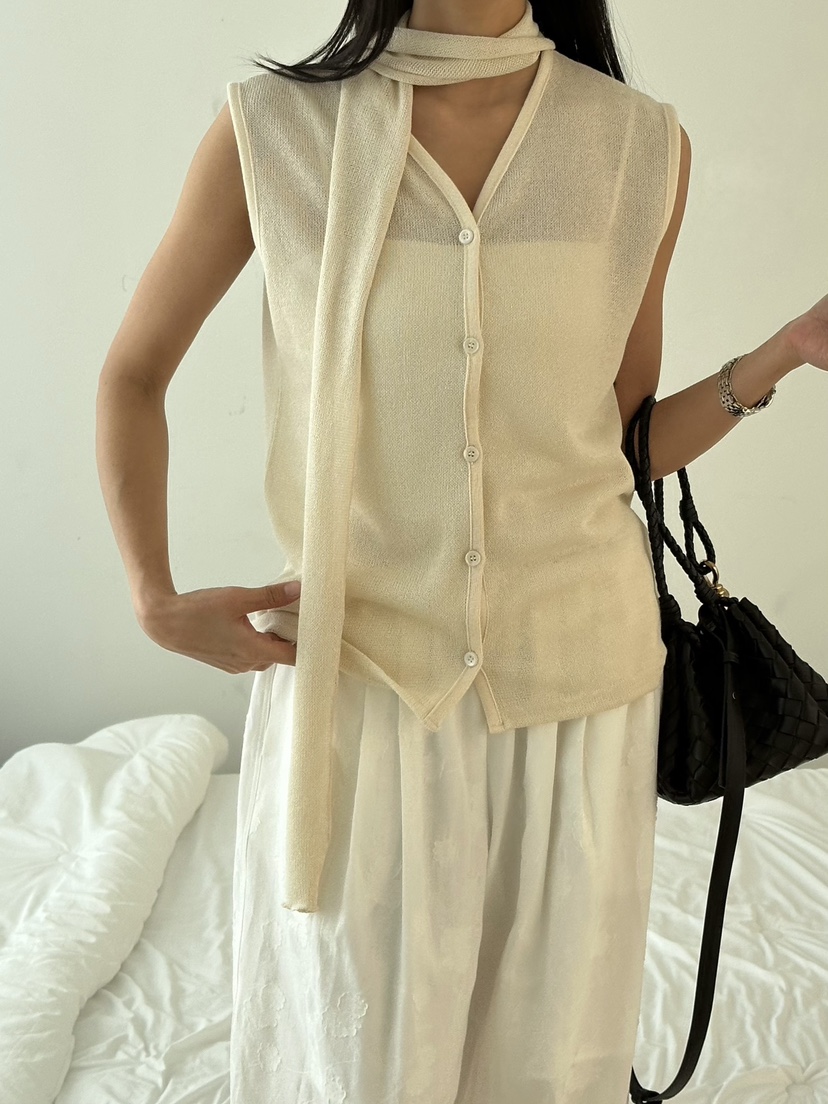 LE VASE韓國直郵女士新品人氣26春夏熱賣職業時尚馬甲圍巾LE VASE馬甲