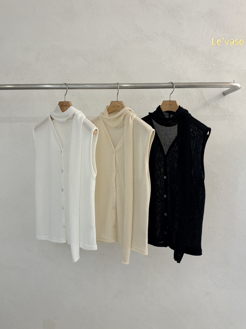 LE VASE韓國直郵女士新品人氣26春夏熱賣職業時尚馬甲圍巾LE VASE馬甲