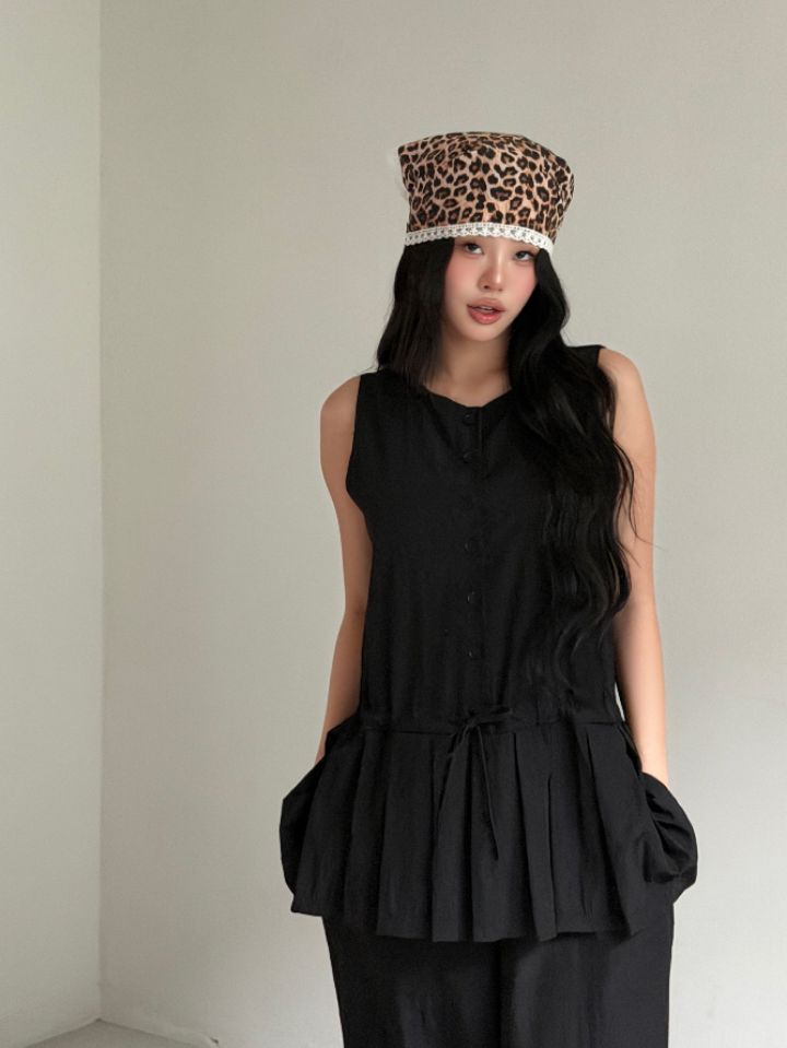 HEY/TO SEWING韓國直郵女士新款休閑職業連體褲百褶褶裙BY HEY/TO SEWING連體褲