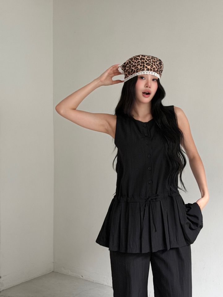 HEY/TO SEWING韓國直郵女士新款休閑職業連體褲百褶褶裙BY HEY/TO SEWING連體褲