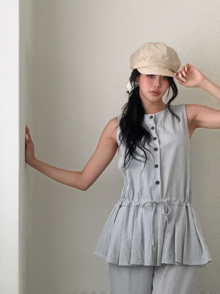 HEY/TO SEWING韓國直郵女士新款休閑職業連體褲百褶褶裙BY HEY/TO SEWING連體褲