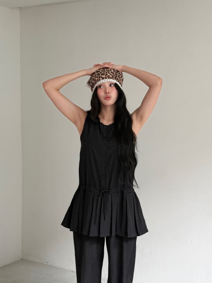 HEY/TO SEWING韓國直郵女士新款休閑職業連體褲百褶褶裙BY HEY/TO SEWING連體褲