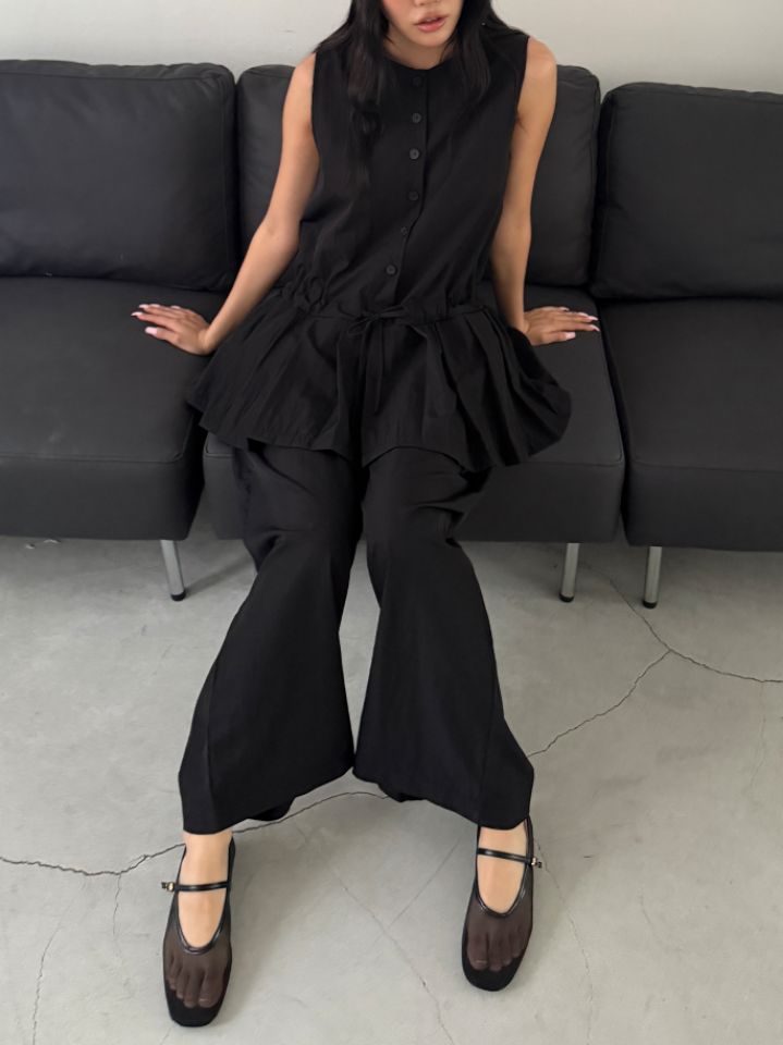 HEY/TO SEWING韓國直郵女士新款休閑職業連體褲百褶褶裙BY HEY/TO SEWING連體褲