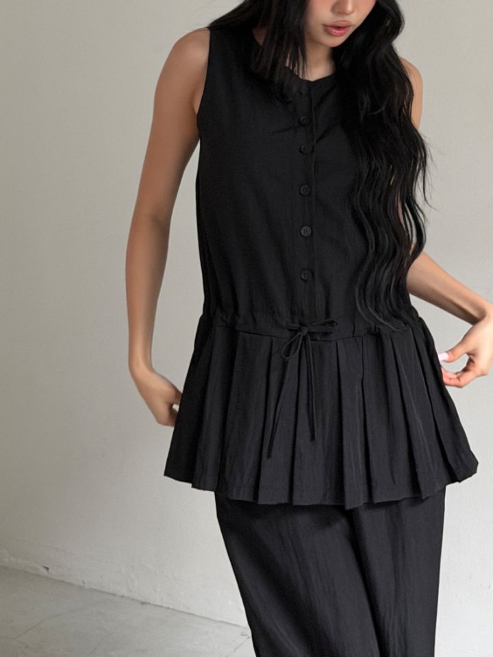 HEY/TO SEWING韓國直郵女士新款休閑職業連體褲百褶褶裙BY HEY/TO SEWING連體褲