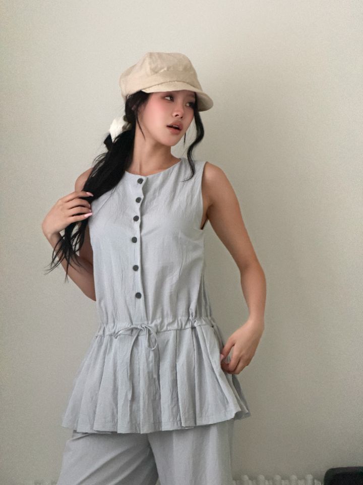 HEY/TO SEWING韓國直郵女士新款休閑職業連體褲百褶褶裙BY HEY/TO SEWING連體褲