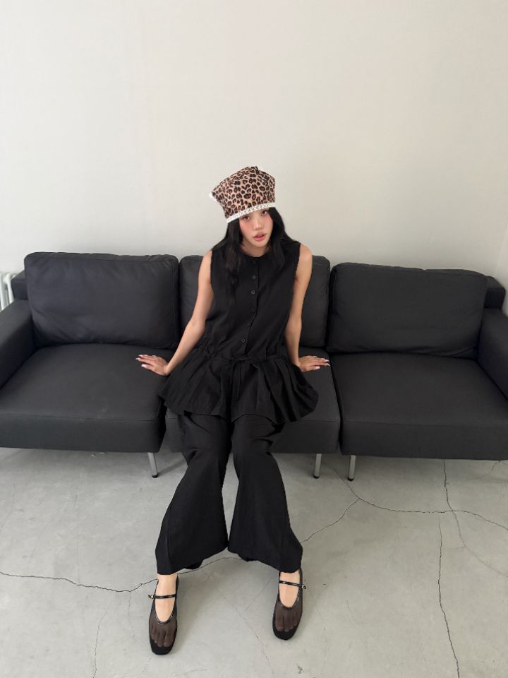 HEY/TO SEWING韓國直郵女士新款休閑職業連體褲百褶褶裙BY HEY/TO SEWING連體褲