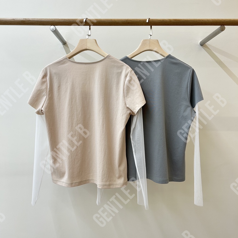 GENTLE B/LOVENTINA韓國直郵女士新款職業襯衫蕾絲衫V領網眼開衫GENTLE B/LOVENTINA襯衫/蕾絲衫