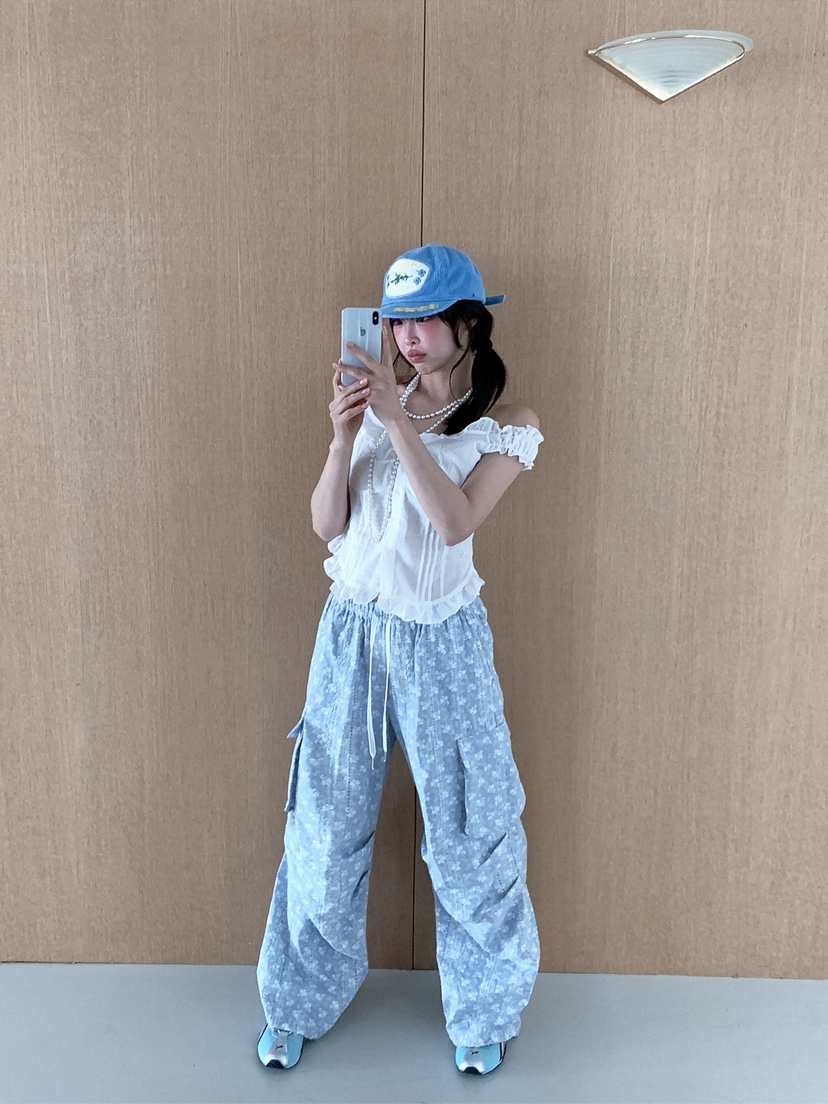 VERANDA韓國直郵女裝新品人氣26春夏時尚休閑推薦休閑褲小花VERANDA休閑褲