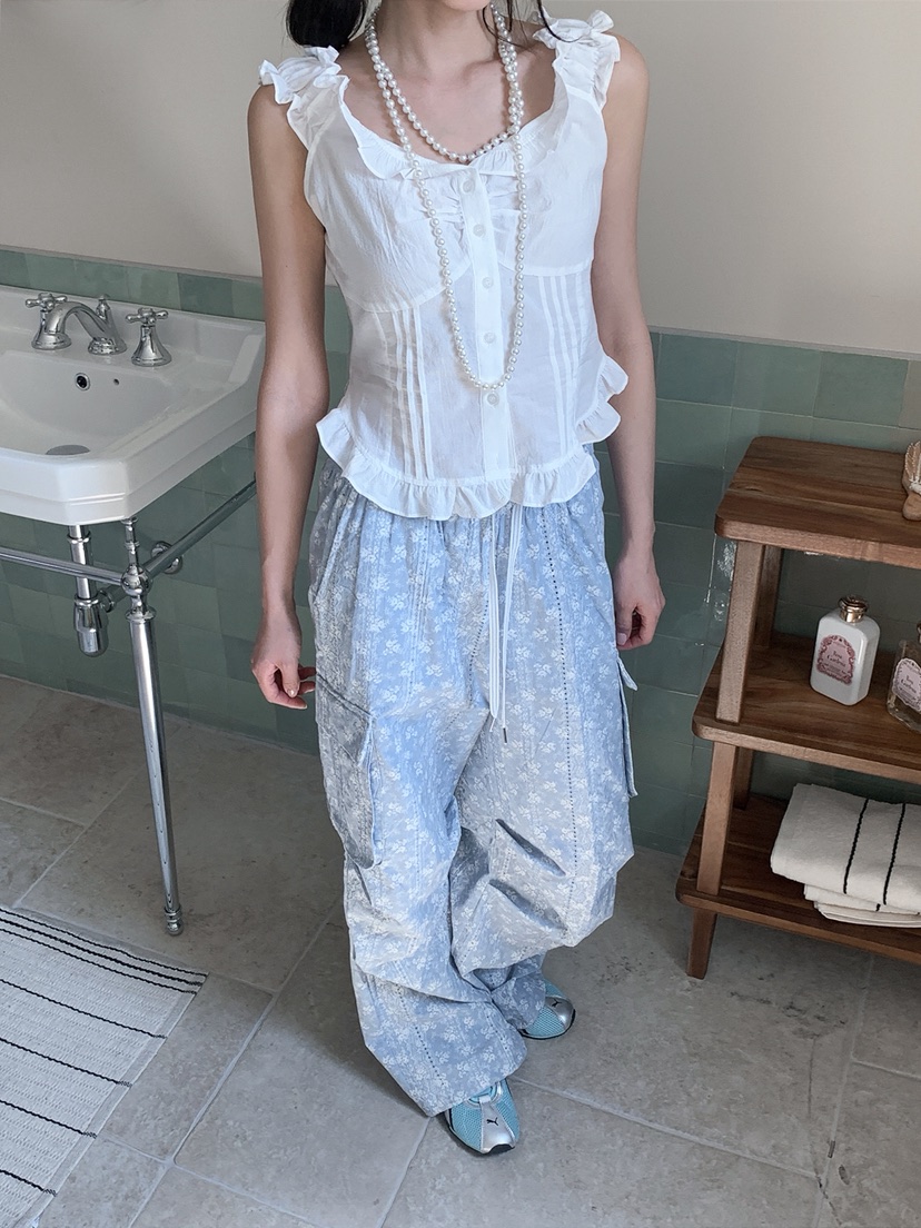 VERANDA韓國直郵女裝新品人氣26春夏時尚休閑推薦休閑褲小花VERANDA休閑褲