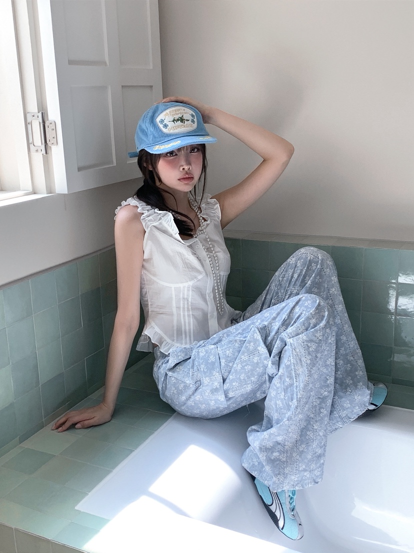 VERANDA韓國直郵女裝新品人氣26春夏時尚休閑推薦休閑褲小花VERANDA休閑褲