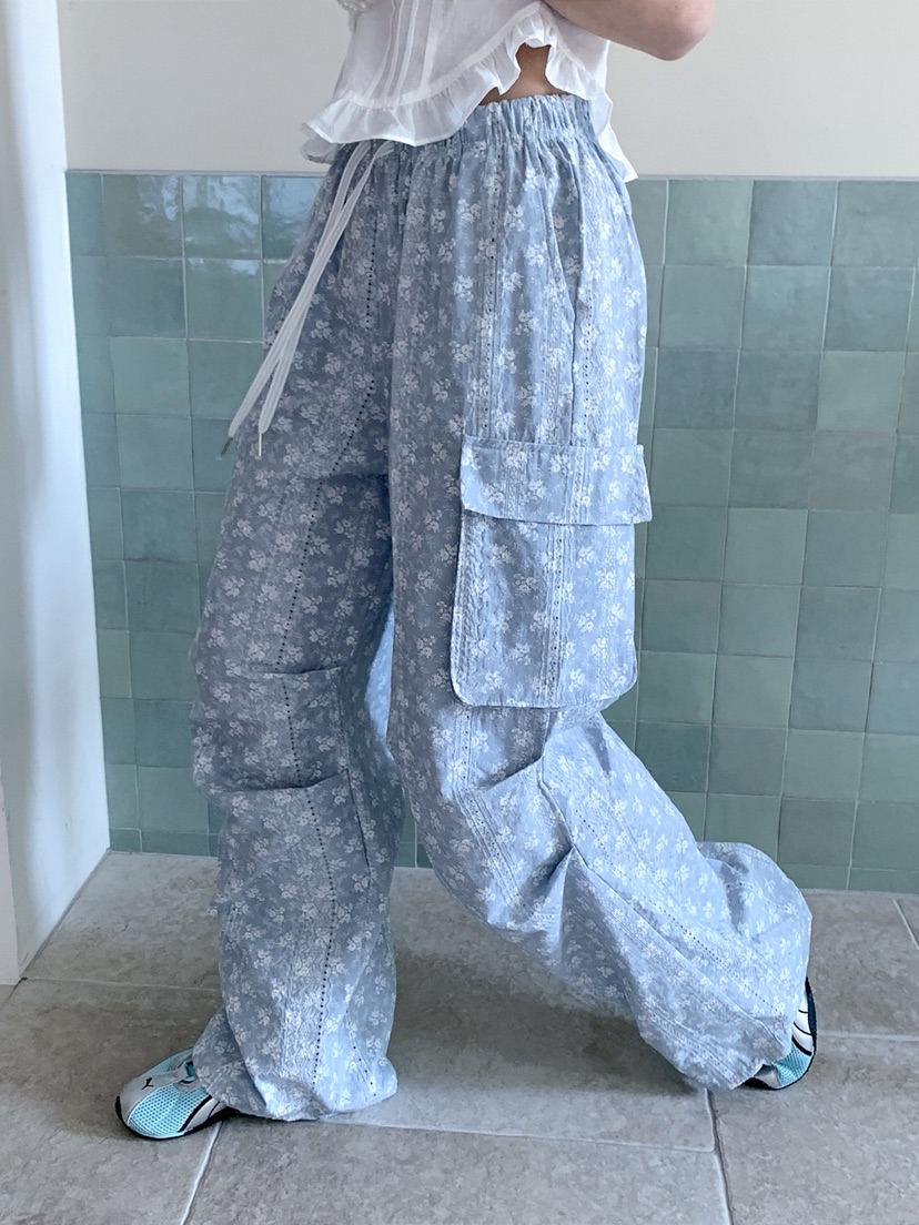 VERANDA韓國直郵女裝新品人氣26春夏時尚休閑推薦休閑褲小花VERANDA休閑褲