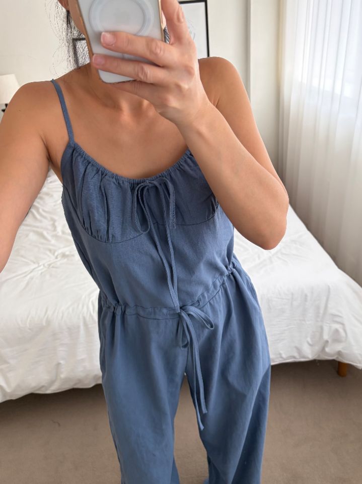 HEY/TO SEWING韓國東大門直郵女士新品推薦熱賣連體褲亞麻BY HEY/TO SEWING連體褲