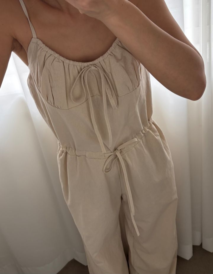 HEY/TO SEWING韓國東大門直郵女士新品推薦熱賣連體褲亞麻BY HEY/TO SEWING連體褲