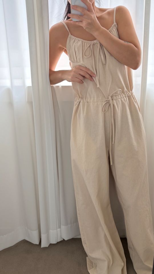 HEY/TO SEWING韓國東大門直郵女士新品推薦熱賣連體褲亞麻BY HEY/TO SEWING連體褲