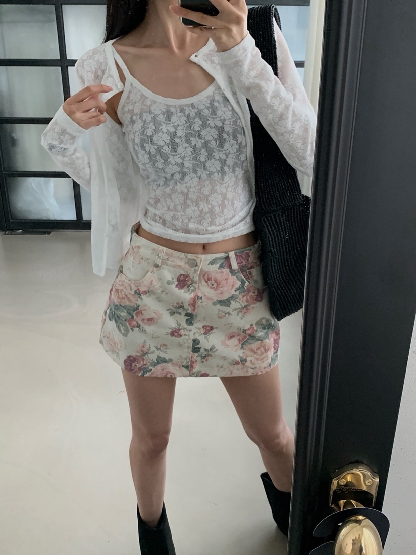 VERANDA韓國東大門直郵女士新品時尚休閑26春夏套裝蕾絲開衫VERANDA套裝