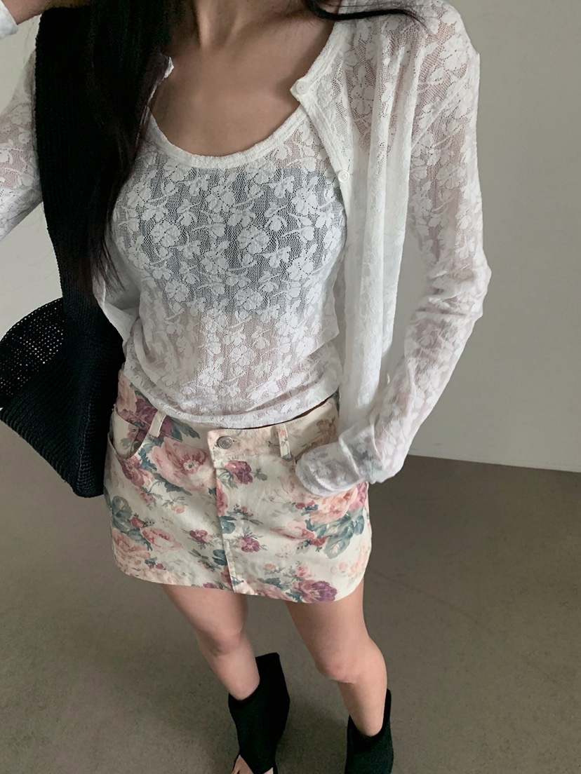 VERANDA韓國東大門直郵女士新品時尚休閑26春夏套裝蕾絲開衫VERANDA套裝