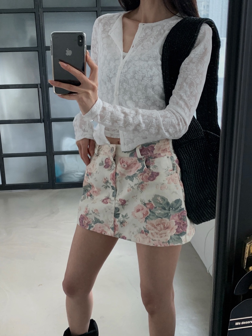 VERANDA韓國東大門直郵女士新品時尚休閑26春夏套裝蕾絲開衫VERANDA套裝